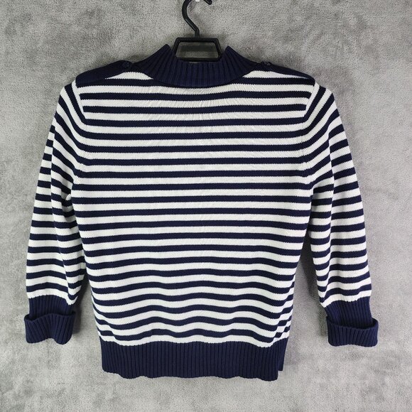 Womens Talbots Navy & White Striped Cardigan Sweater Button Down Long Sleeve XL - Picture 7 of 10